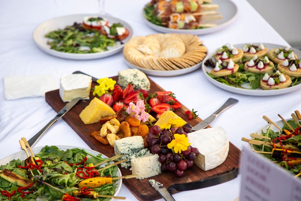 Grazing platters of cheese, fruit and salads served at a previous SWA event